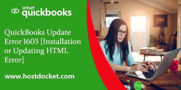 QuickBooks Update Error 1603 Installation or Updating HTML Error