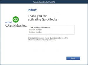 Activate QuickBooks Desktop (Thanks Message)