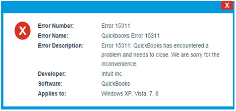 Intuit QuickBooks Error Message - 15311