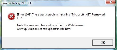 QuickBooks Error 1603 - When Installing or Updating QuickBooks - Screenshot