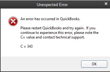 QuickBooks Error Code C=343 Message - Pro Accountant Advisor