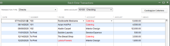 To enter transaction by batch -3 - Screenshot