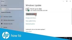 Update the Windows 10 (Check for updates) - Screenshot