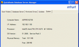 quickbooks database server manager System Feature