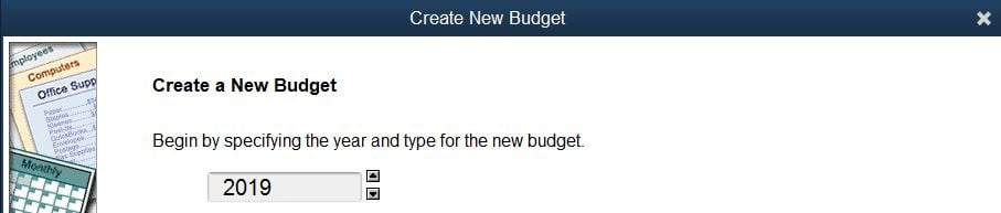 Create a New Budget - Screenshot