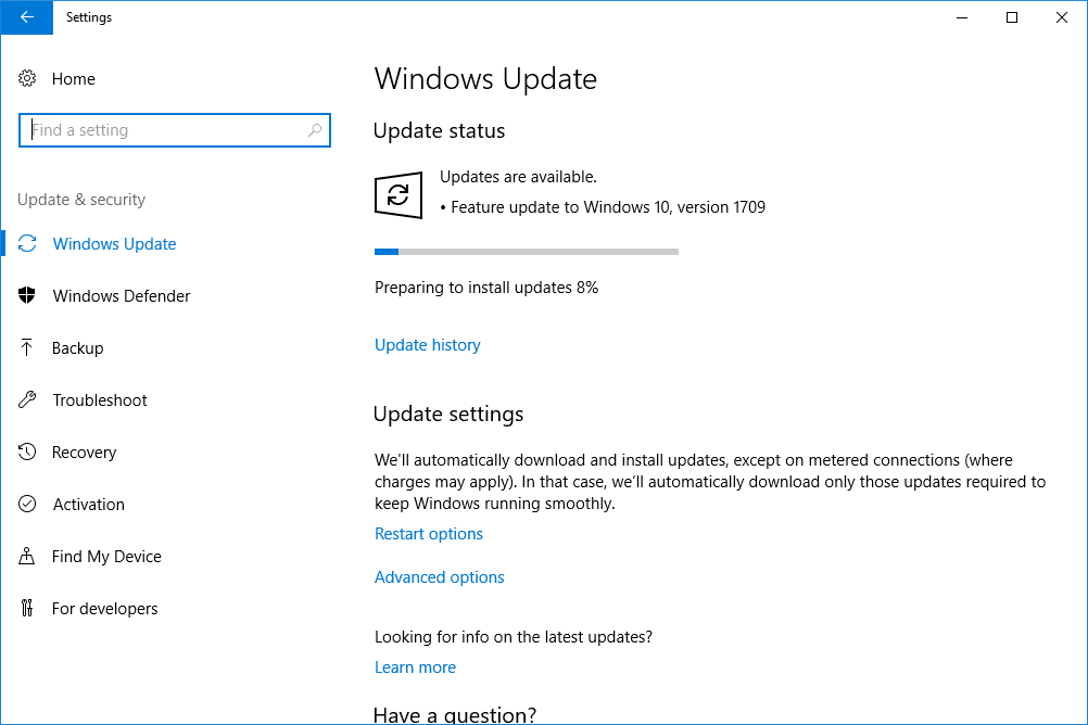 Windows update may have. Windows update. Windows 10 Home. Find Windows. Home settings.