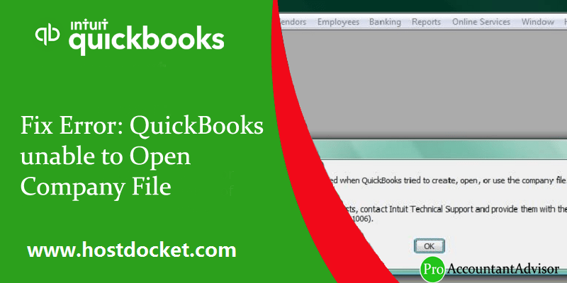 Fix Error QuickBooks unable to Open Company File