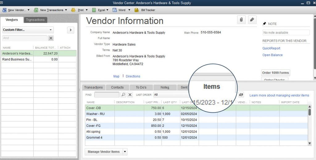 Alternate vendors feature - Screenshot 1