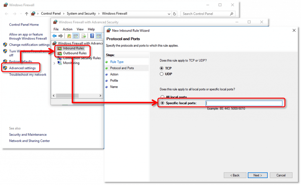 Add Firewall port exception for QuickBooks desktop - Screenshot