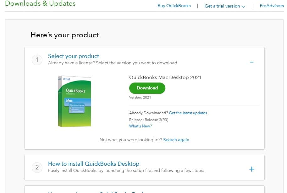 Download QuickBooks desktop for Mac 2021 - Screenshot Image