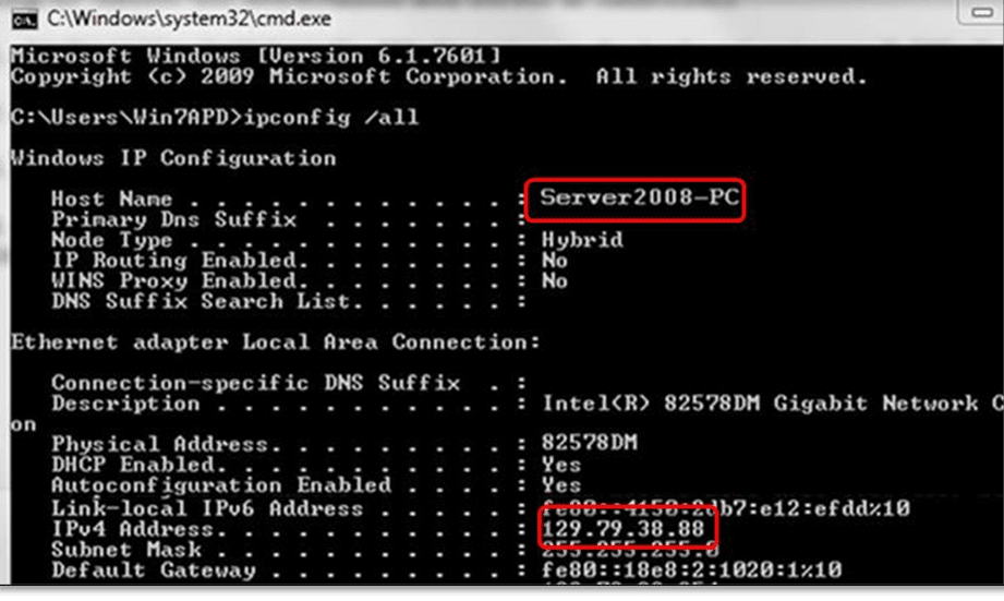 Ping your server from a workstation - Screenshot