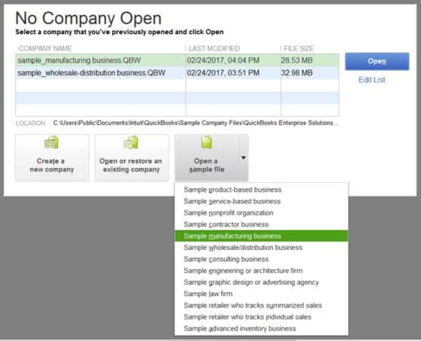 sample company file-screenshot