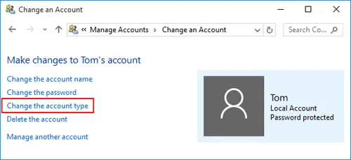Switch the user account to admin account steps to resolve quickbooks error 1327