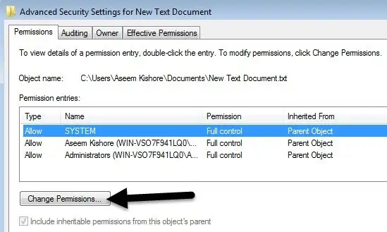 Configure folder permissions