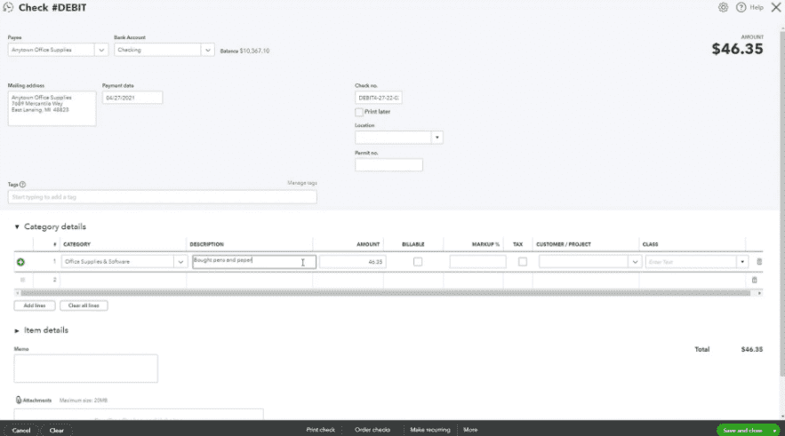 print Voucher checks in QuickBooks